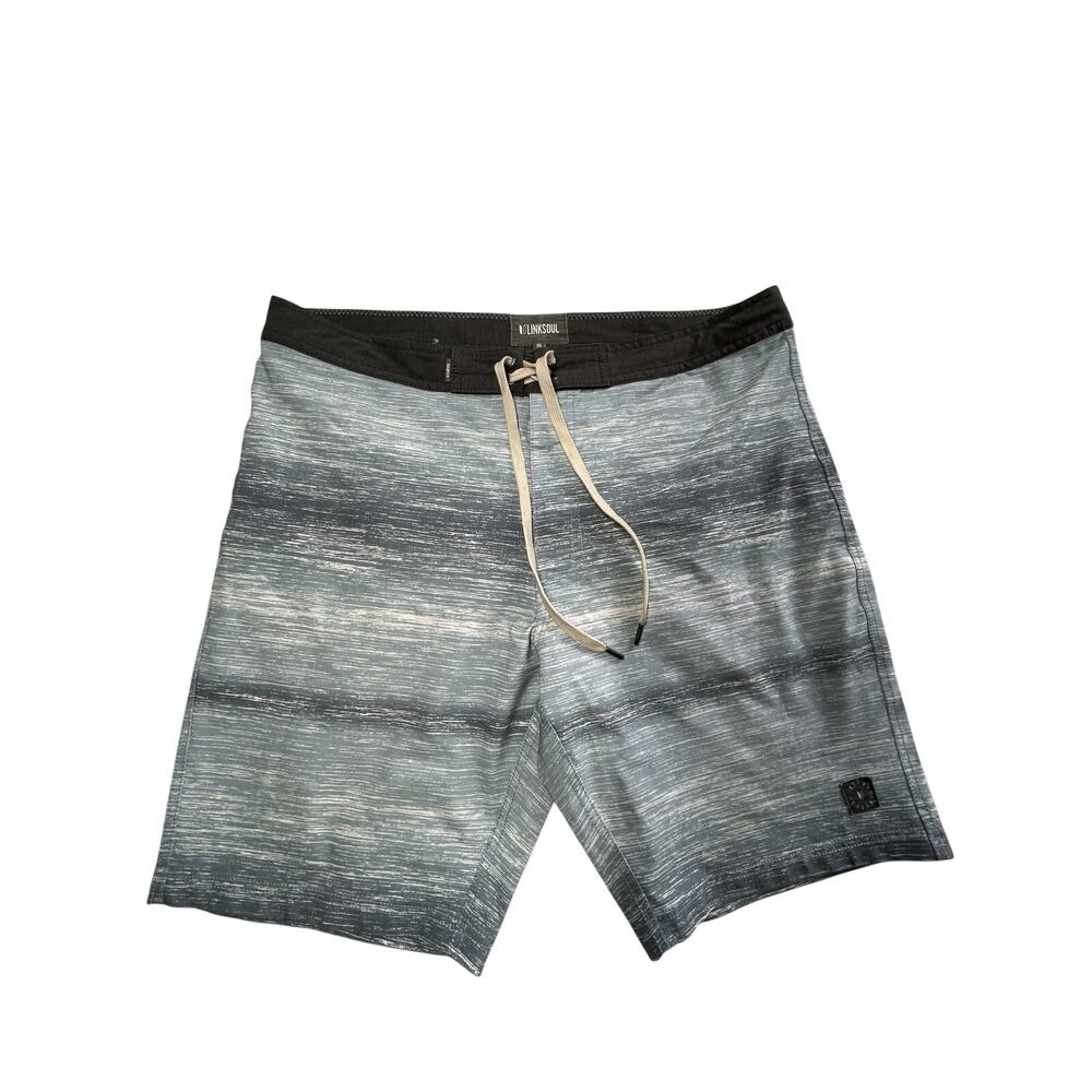Linksoul Men’s Gray-Blue Men's Swim Trunks Board Shorts Size 35